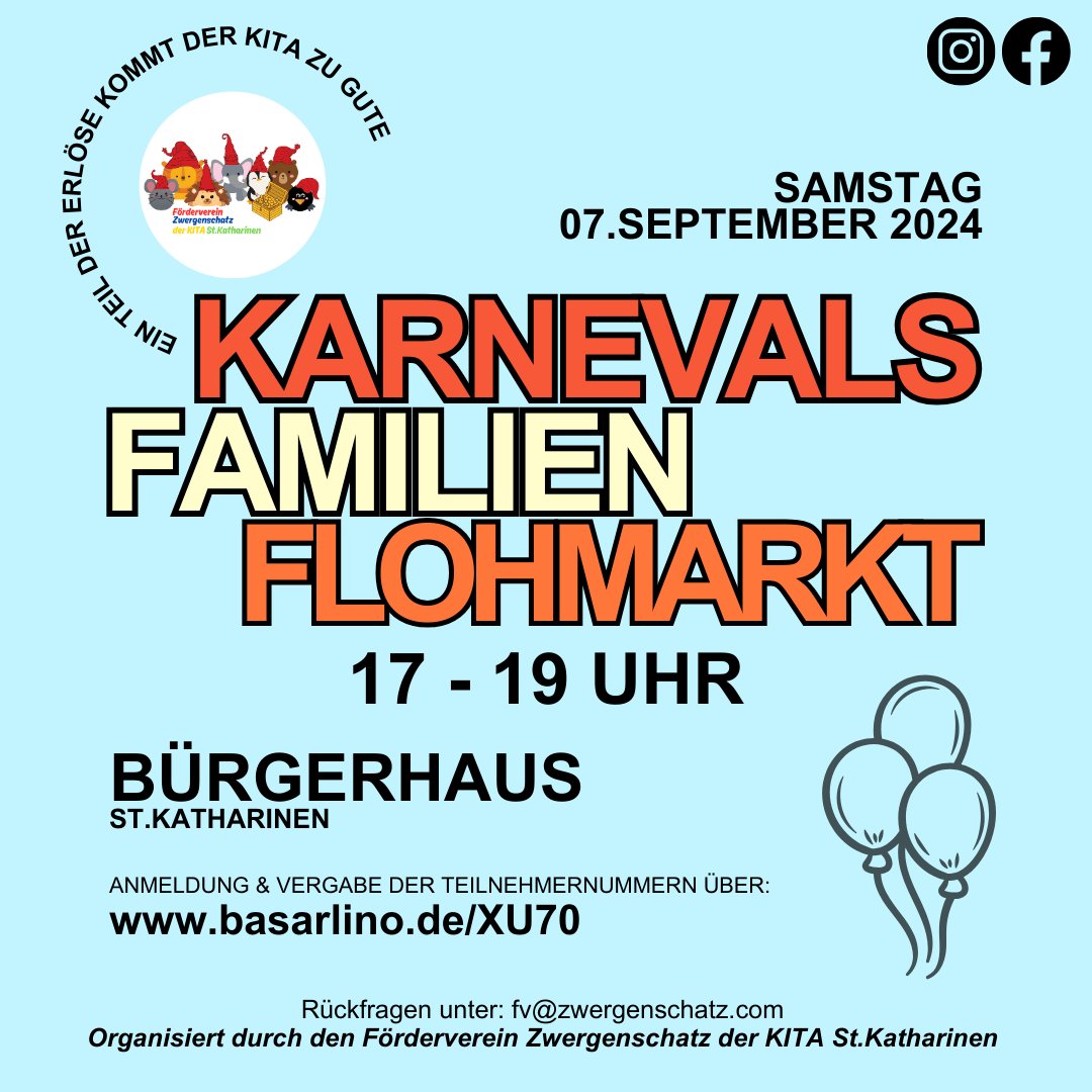 Plakat Karnevals-Familien-Flohmarkt